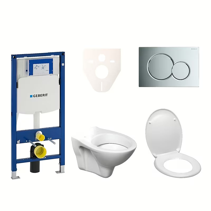 Viseći WC set S-Line Pro s modulom Geberit Duofix, tipkom Sigma 01 i WC školjke sjedalom