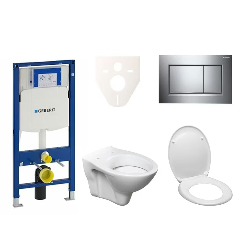 Viseći WC set S-Line Pro s modulom Geberit Duofix, sjedalom i tipkom Sigma 30