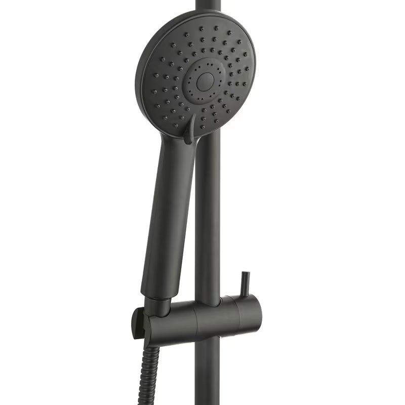 Tuš set S-Line u crnoj mat boji s 3-funkcijskim ručnim tušem i podesivim držačem