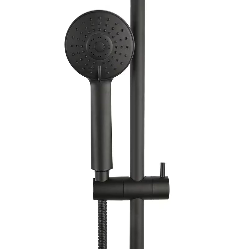 Tuš set S-Line u crnoj mat boji s 3-funkcijskim ručnim tušem i podesivim držačem