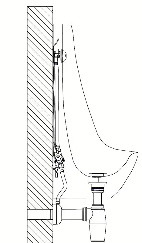Bijeli keramički pisoar Sanela Domino s infracrvenim senzorom i automatskim ispiranjem