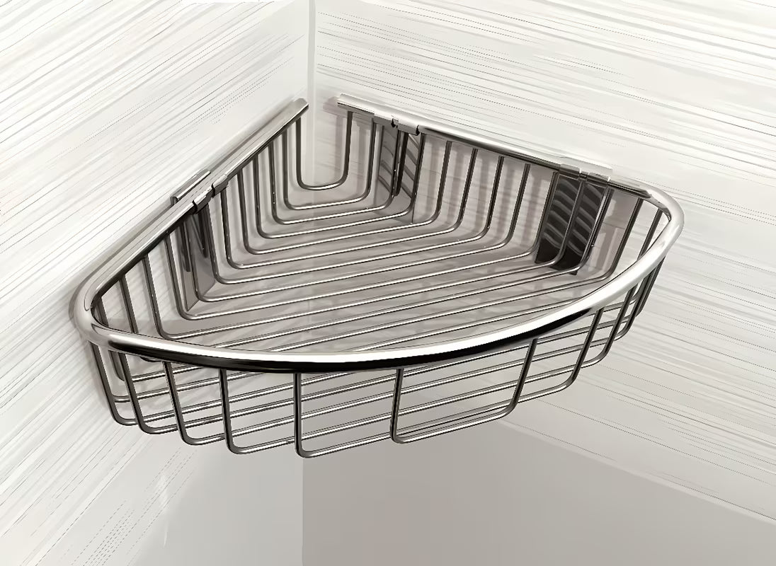 Sjajna kutna polica Sanela od nehrđajućeg čelika za kupaonicu pro odlaganje kozmetike i dodataka