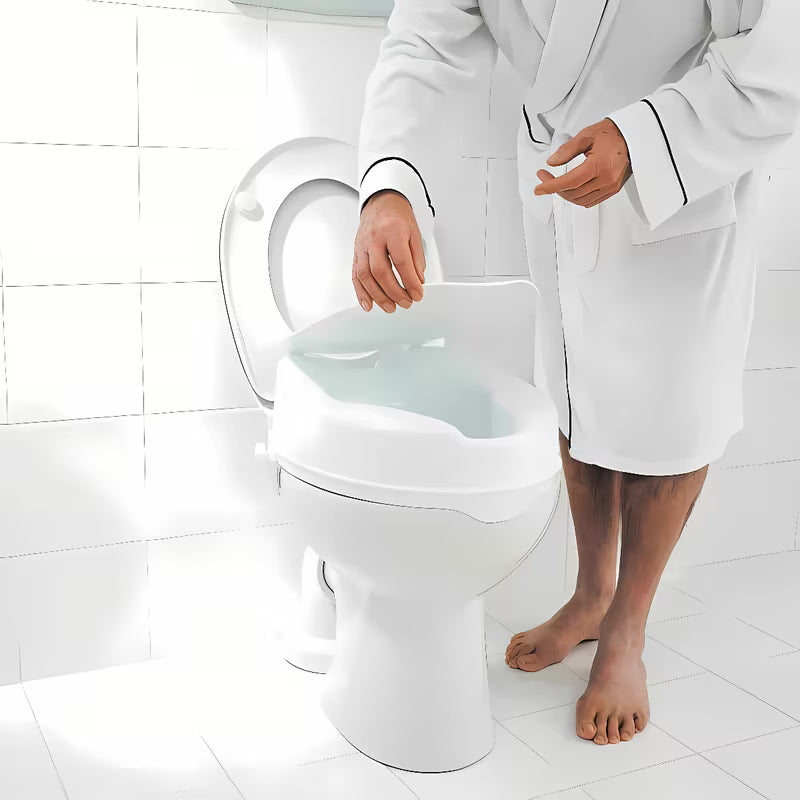 Bijelo povišeno WC daska Ridder od polipropilena pro za udobnije sjedenje i ustajanje