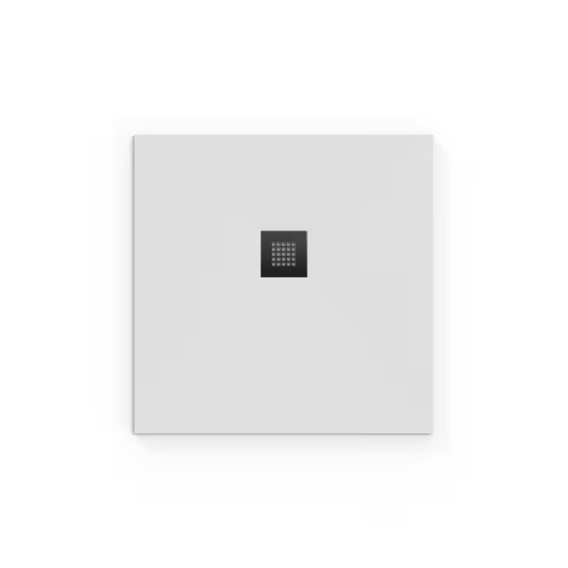 Bijela kvadratna tuš kada SAT Alek 90x90 cm od lijevanog mramora, niskog profila