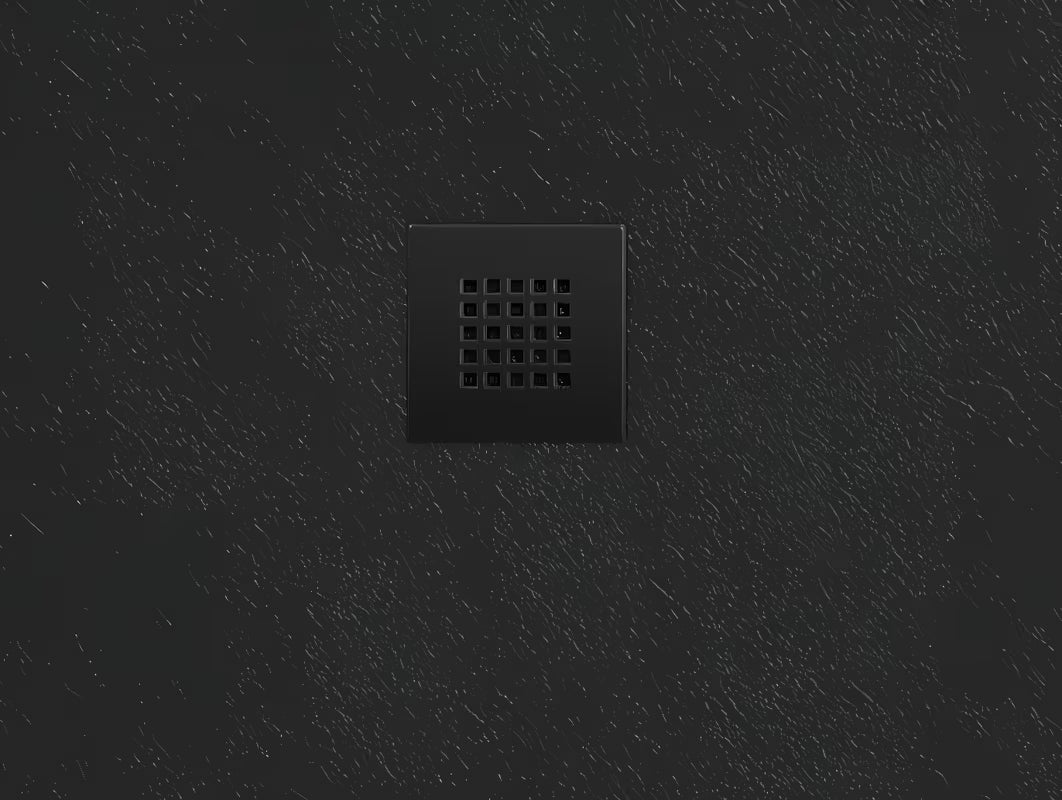Crna kvadratna tuš kada SAT Alek 80x80 cm od lijevanog mramora, niske visine