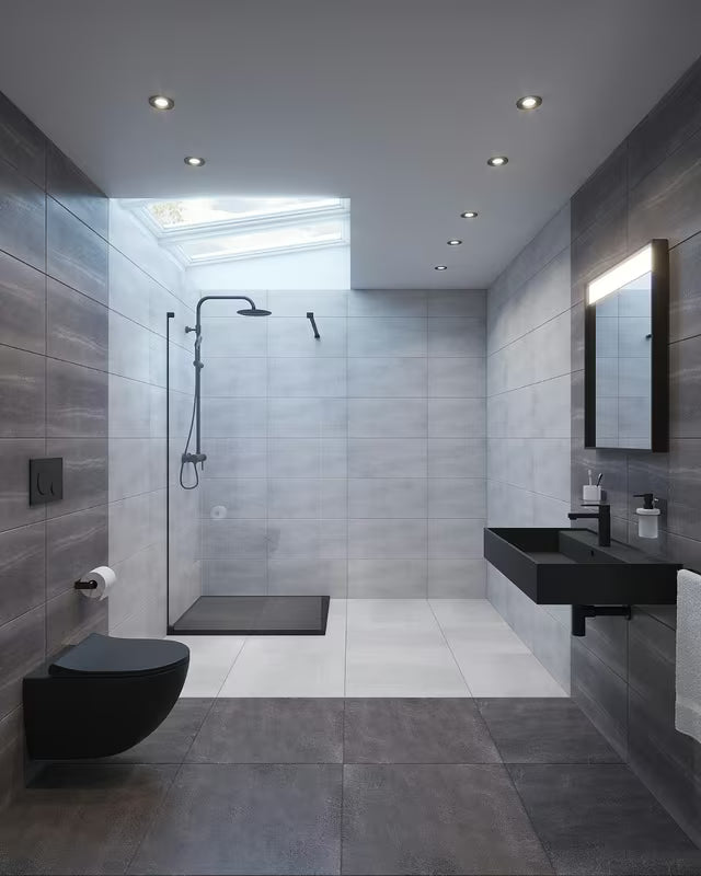 Crna kvadratna tuš kada SAT Alek 90x90 cm od lijevanog mramora, niskog profila