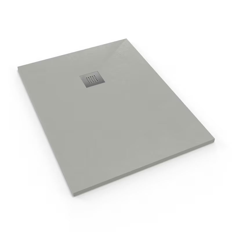 Pravokutna tuš kada SAT Alek 120x80 cm od lijevanog mramora u boji gris, niskog profila.