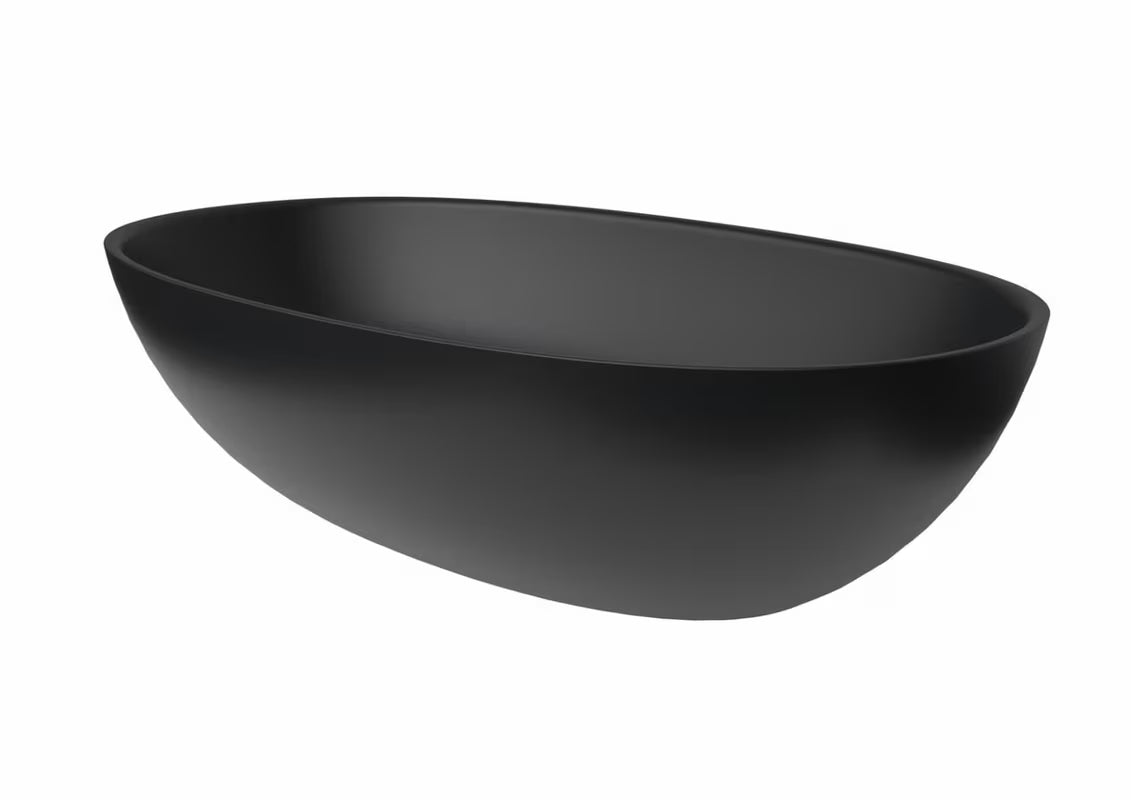 Crni umivaonik na ploču SAT Aula od lijevanog mramora, dimenzija 60x36 cm