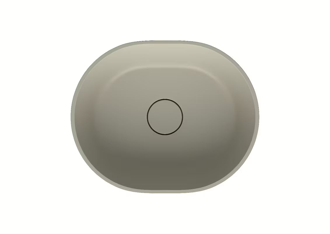 Bež umivaonik na ploču SAT Aula 47x38 cm bez otvora za miješalicu i bez preljeva
