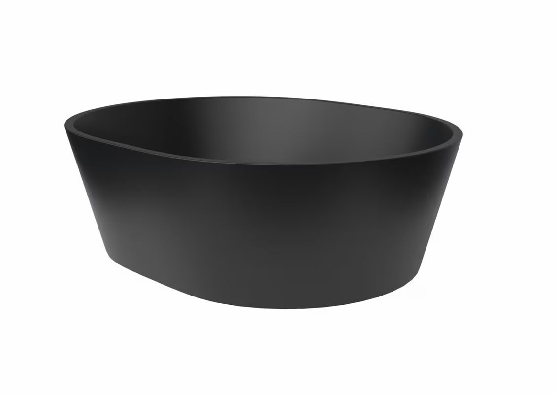 Crni umivaonik na ploču SAT Aula od lijevanog mramora, dimenzija 47x38 cm