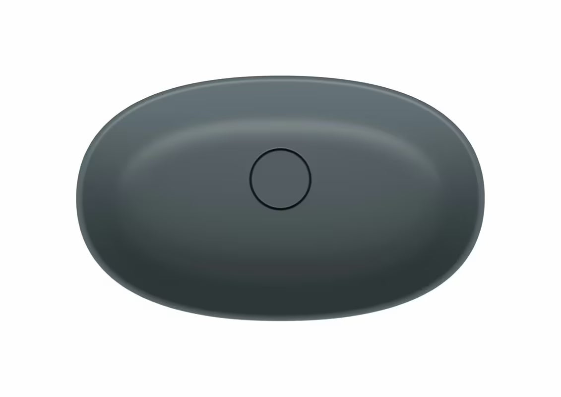 Tamnosivi umivaonik na ploču SAT Aula od lijevanog mramora, dimenzija 60x36 cm