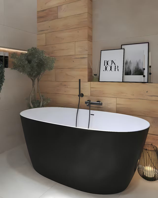 Samostojeći crna kada SAT Aula od lijevanog mramora u modernom dizajnu