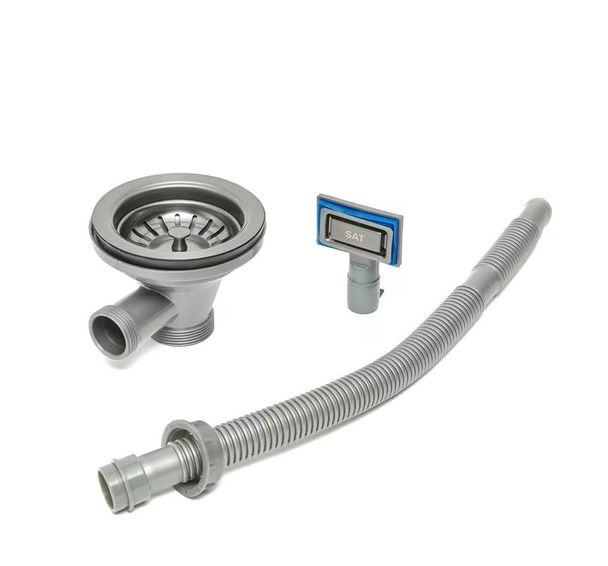 Kuhinjski jednostruki sudoper od nehrđajućeg čelika SAT Aurum gun metal, pro ugradnja na radnu ploču, bez ocjedne plohe