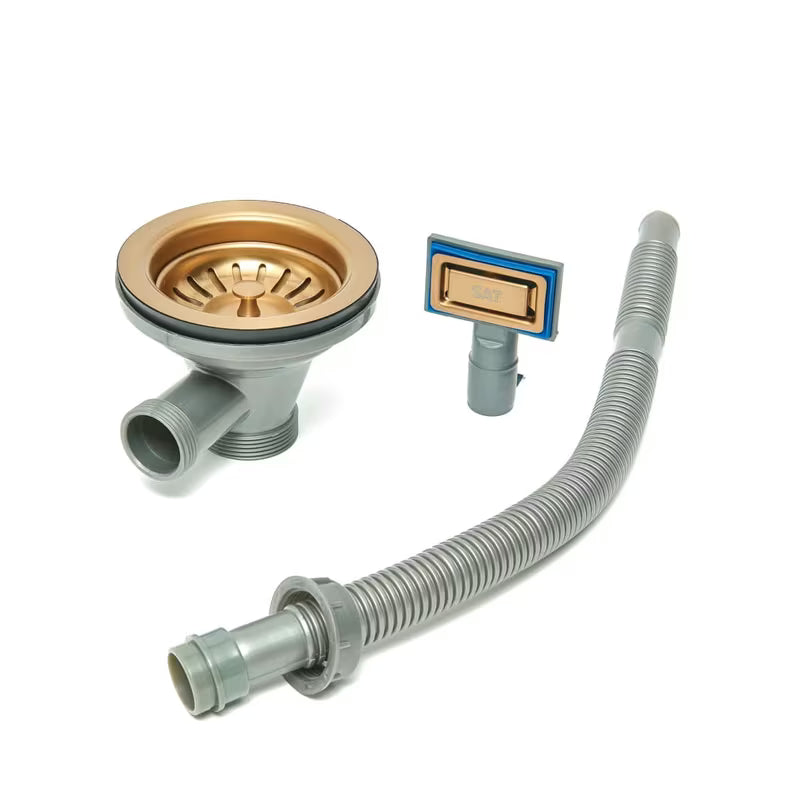 Kuhinjski jednostruki sudoper SAT Aurum rose gold od brušenog nehrđajućeg čelika, montaža na radnu ploču