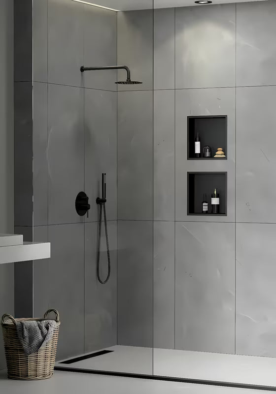 Ugradbena polica SAT Aurum u crnoj mat boji od nehrđajućeg čelika 304 pro kupaonicu