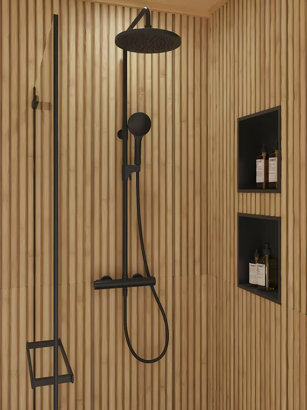 Ugradbena polica SAT Aurum u crnoj mat boji od nehrđajućeg čelika 304 pro kupaonicu