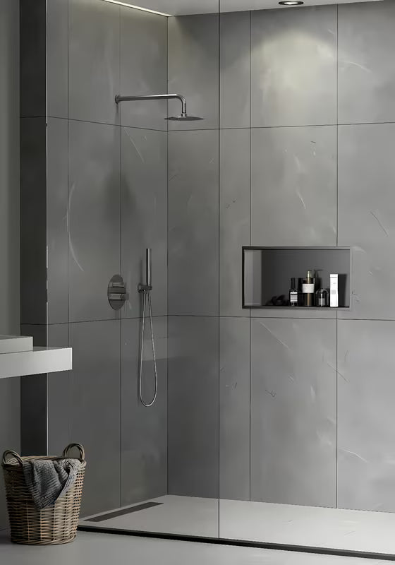 Tuš niša SAT Aurum od nehrđajućeg čelika 304 u boji gun metal s okvirom