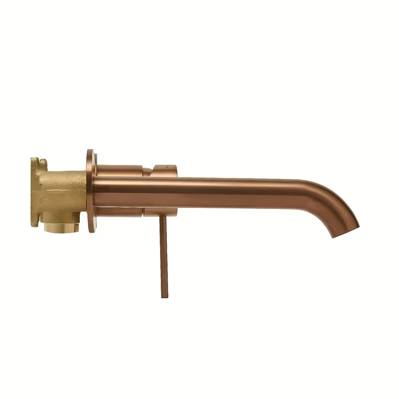 Podžbukna miješalica za umivaonik SAT Aurum u izvedbi rose gold brushed s okruglim dizajnom.