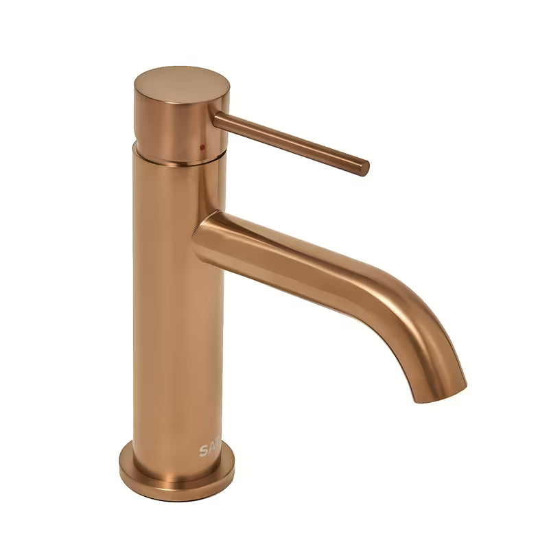 Jednoručna Baterija stojeća miješalica za umivaonik SAT Aurum u izvedbi rose gold brushed bez odvoda