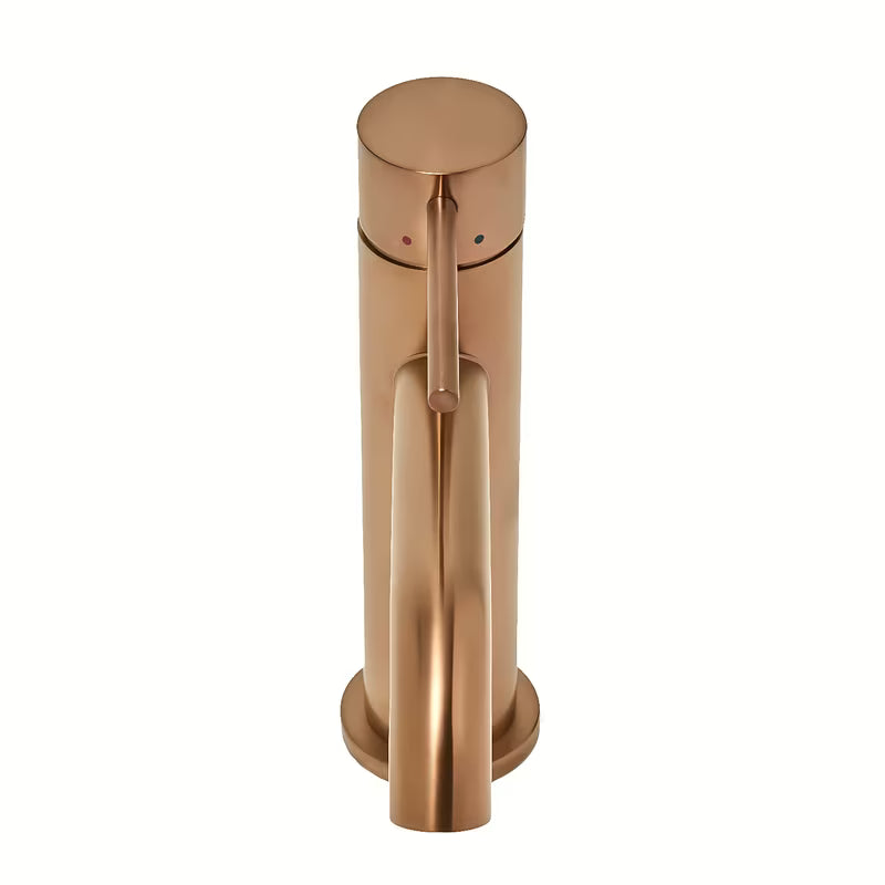 Jednoručna Baterija stojeća miješalica za umivaonik SAT Aurum u izvedbi rose gold brushed bez odvoda