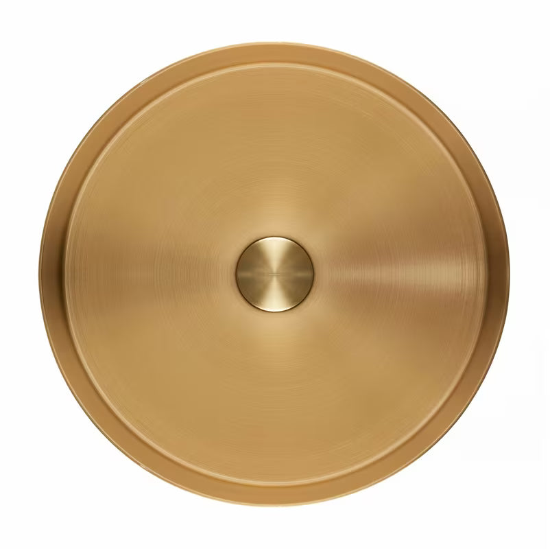 Okrugli umivaonik na ploču SAT Aurum 38 cm u brušenom zlatnom finišu cool sunrise s tankim stijenkama