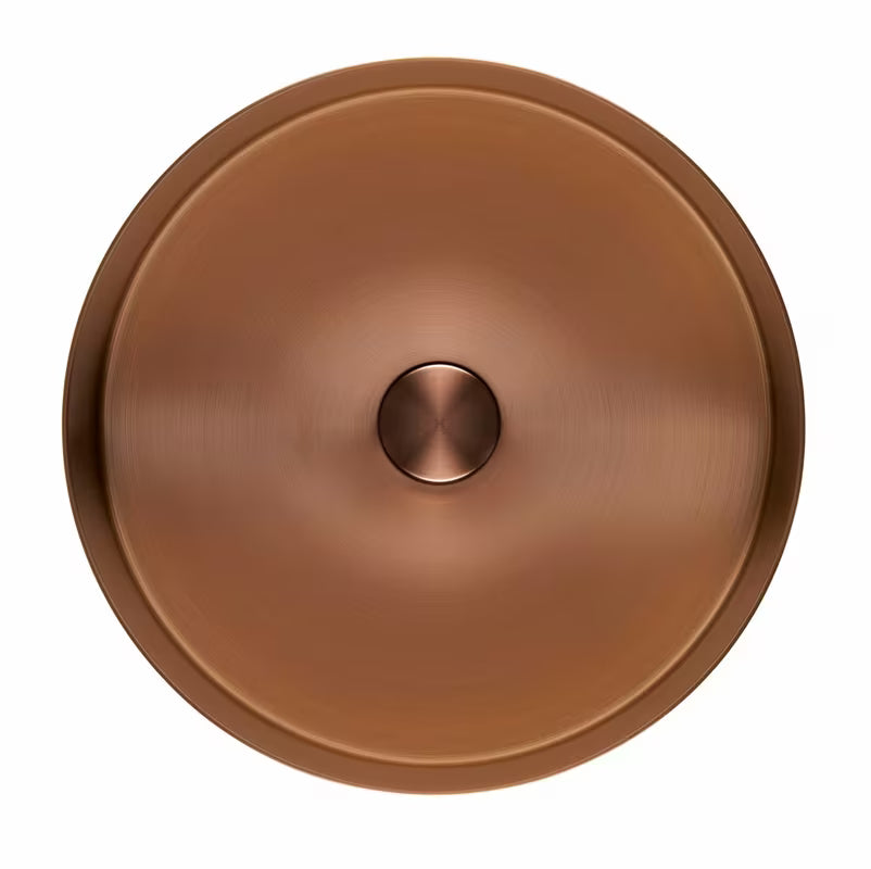 Okrugli umivaonik na ploču SAT Aurum 38 cm u brušenoj rose gold boji s tankim stijenkama