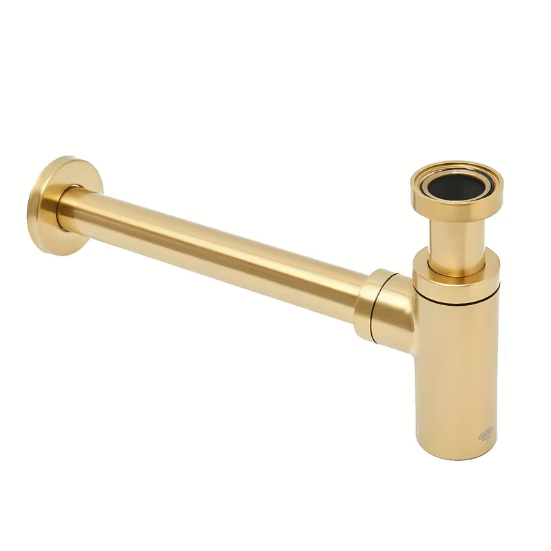 Sifon za Umivaonik SAT Aurum u sjajnoj zlatnoj boji, okruglog dizajna i s priključkom DN32