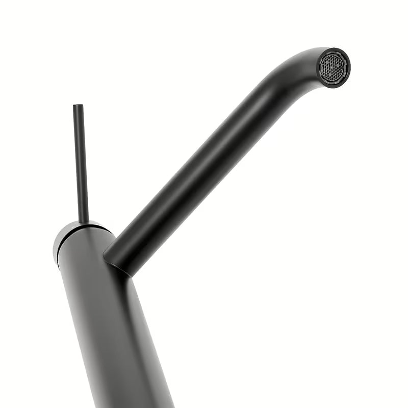 Visoka miješalica za Umivaonik SAT Aurum u mat crnoj boji s okruglim dizajnom