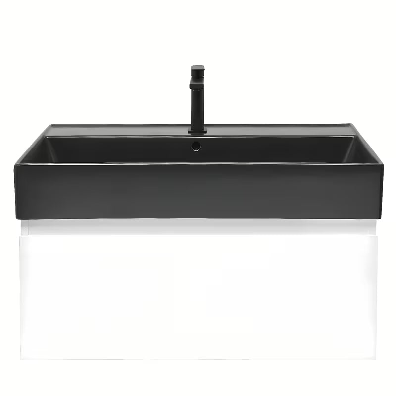 Viseća kupaonski ormarić s keramičkim umivaonikom SAT B-Way 1 u sjajno bijeloj boji 79x45x30 cm.