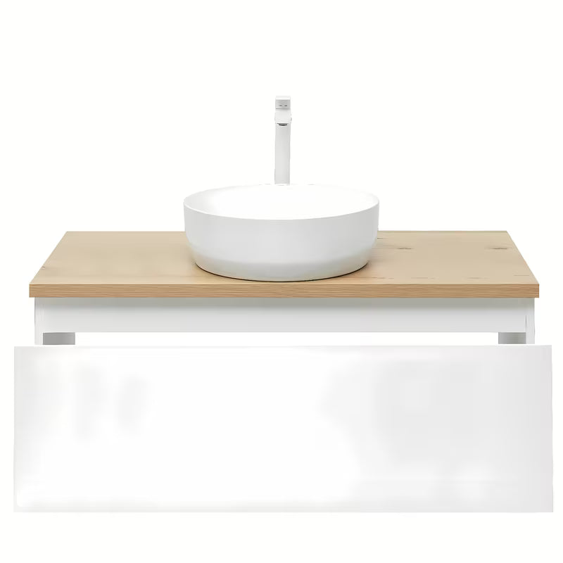 Viseća kupaonski ormarić SAT B-Way 1 99x45x30 cm u sjajno bijeloj boji s pokrovnom pločom