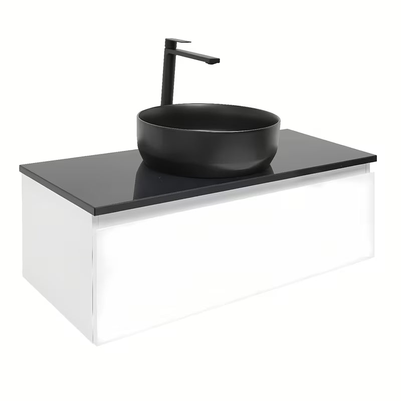 Viseća kupaonski ormarić SAT B-Way 1 u bijelom sjaju s pokrovnom pločom 99x45x30 cm