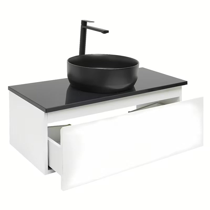 Viseća kupaonski ormarić SAT B-Way 1 u bijelom sjaju s pokrovnom pločom 99x45x30 cm