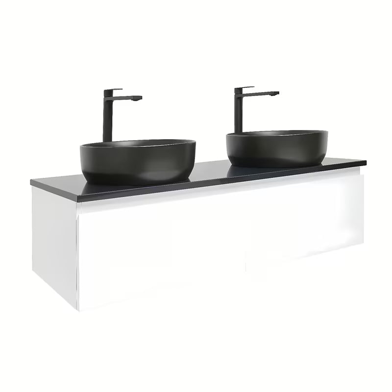 Viseća kupaonski ormarić SAT B-Way 1 s pokrovnom pločom u bijeloj boji sa sjajnom završnom obradom