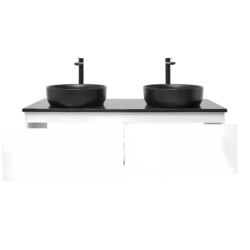 Viseća kupaonski ormarić SAT B-Way 1 s pokrovnom pločom u bijeloj boji i sjajnoj završnoj obradi