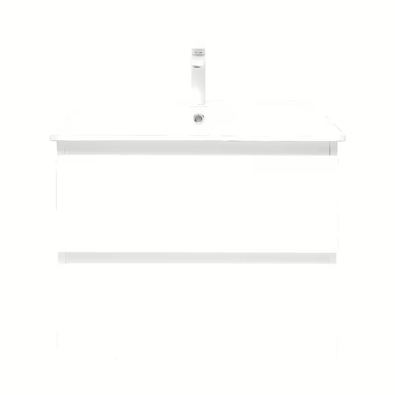 Viseća kupaonski ormarić SAT B-Way 1 u sjajno bijeloj boji s umivaonikom i s dvije ladice