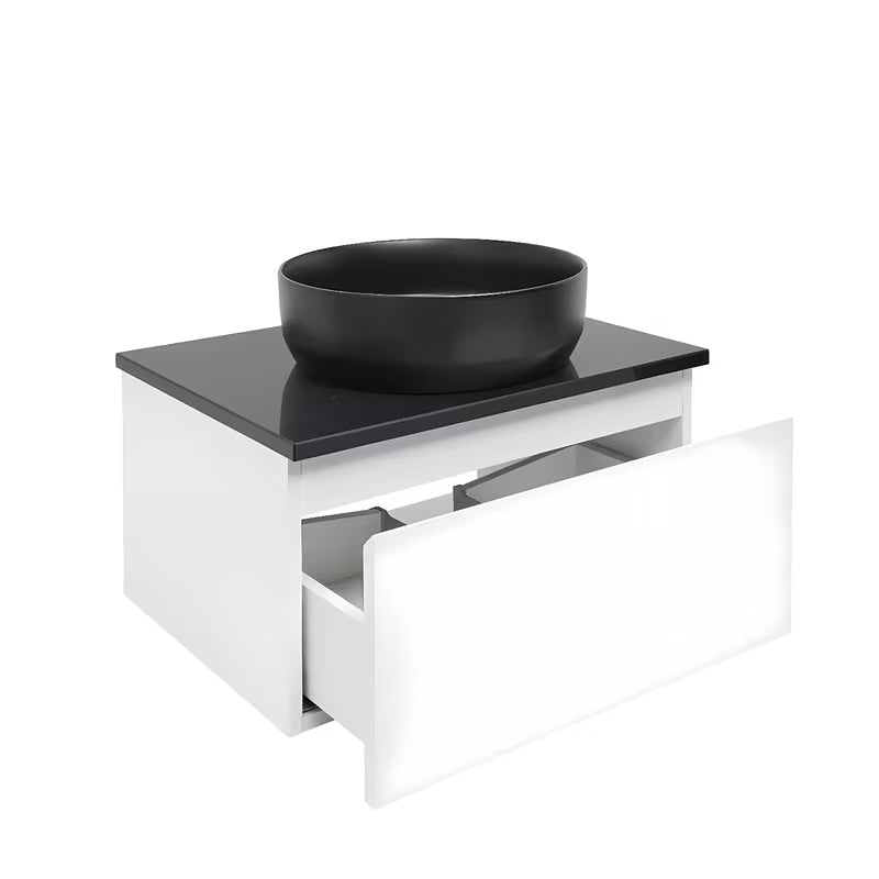 Viseća kupaonski ormarić SAT B-Way 1 s pokrovnom pločom u bijeloj boji sa sjajnom završnom obradom