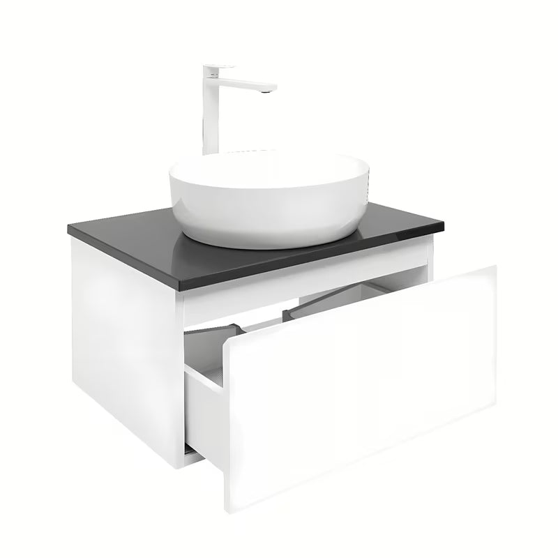 Viseća kupaonski ormarić SAT B-Way 1 u bijeloj boji s pokrovnom pločom i sjajnom završnom obradom