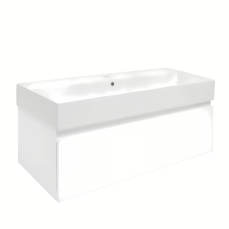 Viseća kupaonski ormarić s keramičkim umivaonikom SAT B-Way 1 u sjajno bijeloj boji