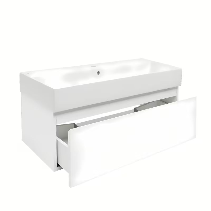 Viseća kupaonski ormarić s keramičkim umivaonikom SAT B-Way 1 u sjajno bijeloj boji