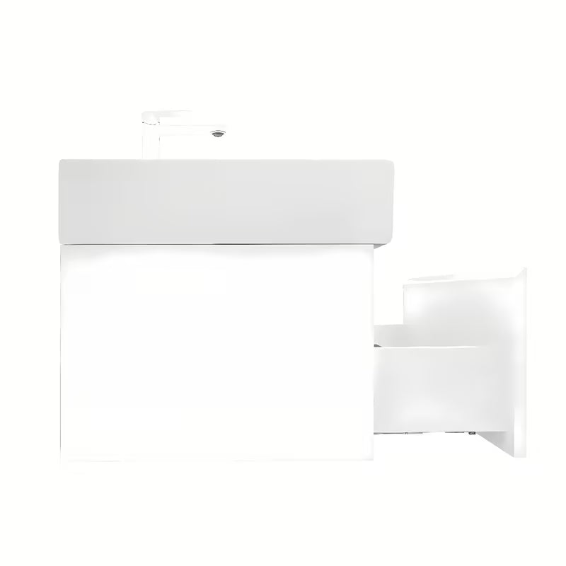 Viseća kupaonski ormarić SAT B-Way 1 s keramičkim dvostrukim umivaonikom u sjajno bijeloj boji