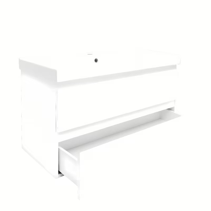 Viseća kupaonski ormarić s keramičkim umivaonikom SAT B-Way 1 u bijeloj sjajnoj boji