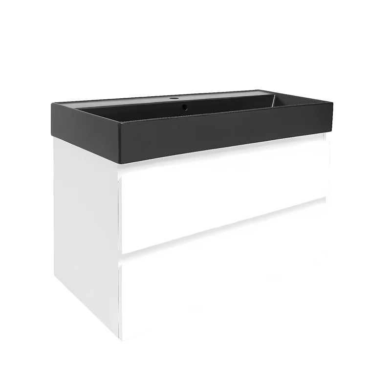 Viseća kupaonski ormarić s umivaonikom SAT B-Way 1 u sjajno bijeloj boji 99x50x45 cm