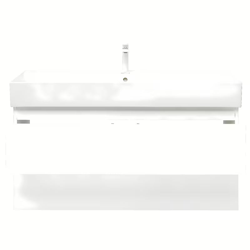 Viseća kupaonski ormarić SAT B-Way 1 s keramičkim umivaonikom u bijeloj boji sa sjajnom završnom obradom.