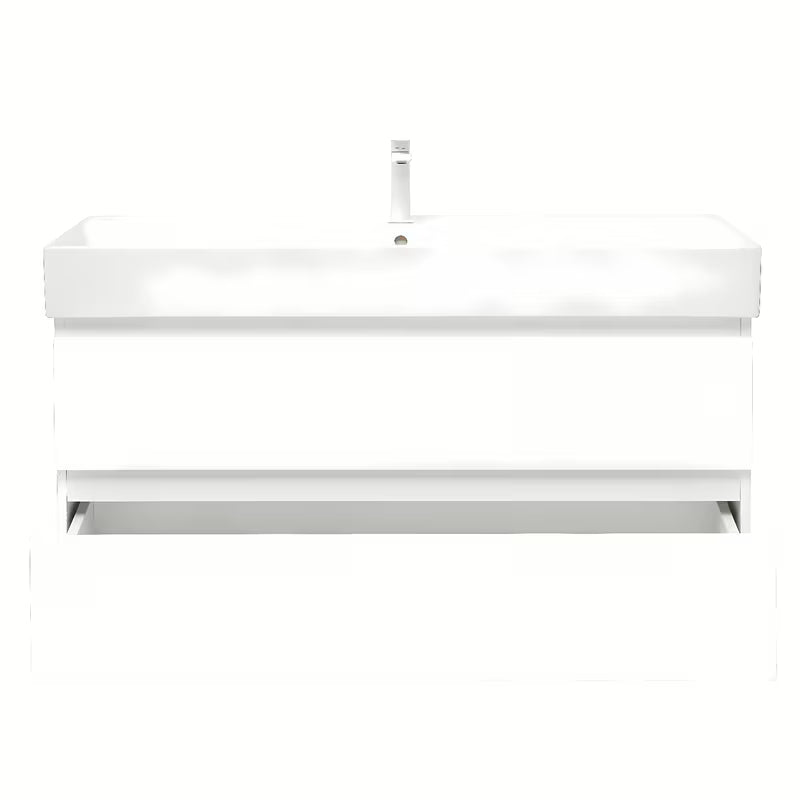 Viseća kupaonski ormarić SAT B-Way 1 s keramičkim umivaonikom u bijeloj boji sa sjajnom završnom obradom.