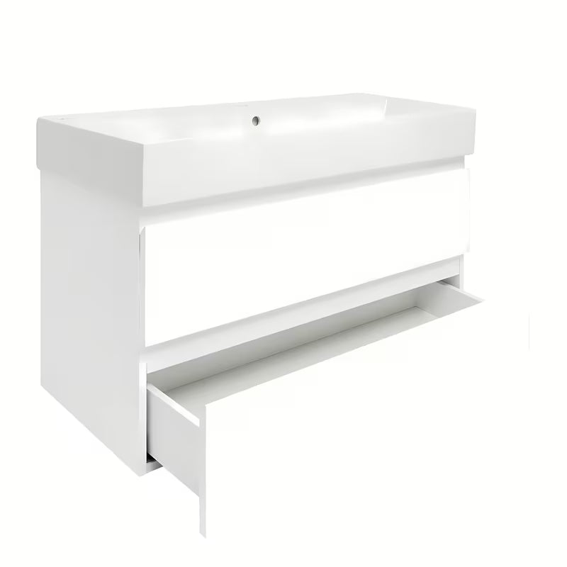 Viseća kupaonski ormarić s keramičkim umivaonikom SAT B-Way 1 u sjajno bijeloj boji