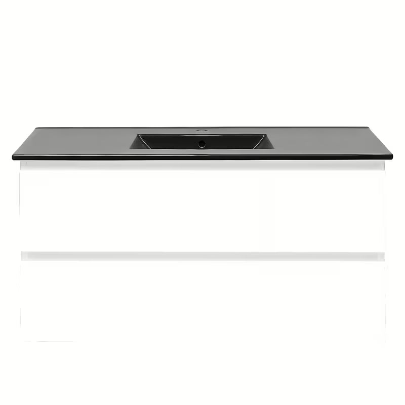 Viseća kupaonski ormarić s umivaonikom SAT B-Way 1 u sjajnoj bijeloj boji s dvije ladice