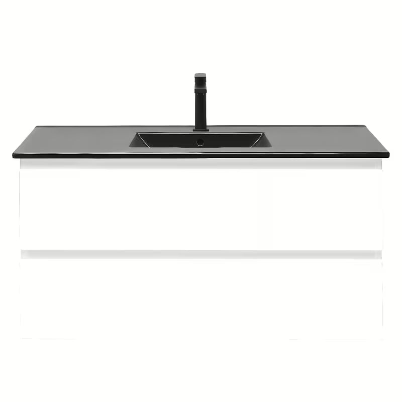 Viseća kupaonski ormarić s umivaonikom SAT B-Way 1 u sjajno bijeloj boji s dvije ladice