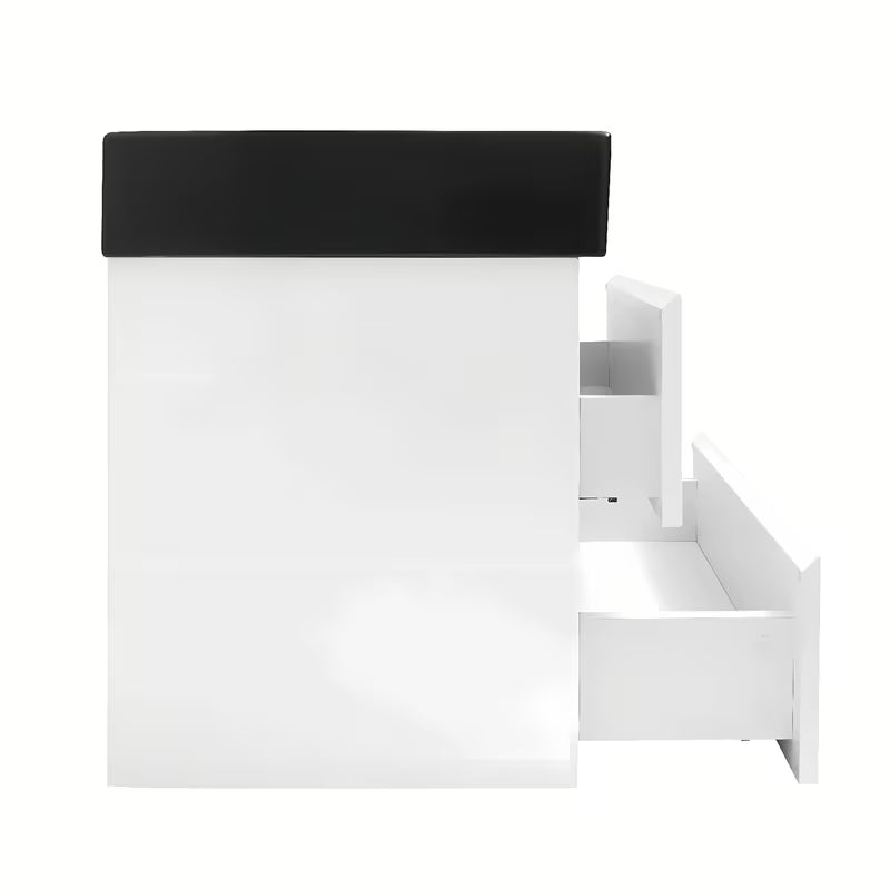 Viseća kupaonski ormarić SAT B-Way 1 u bijelom sjaju s keramičkim umivaonikom