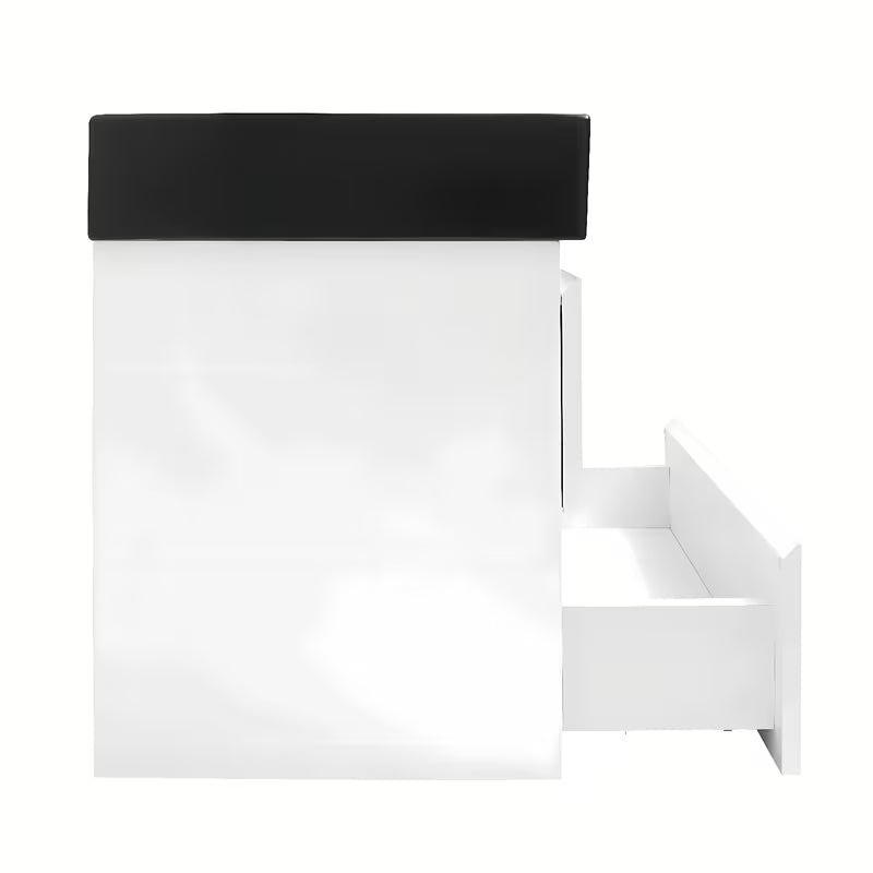 Viseća kupaonski ormarić SAT B-Way 1 u bijelom sjaju s keramičkim umivaonikom