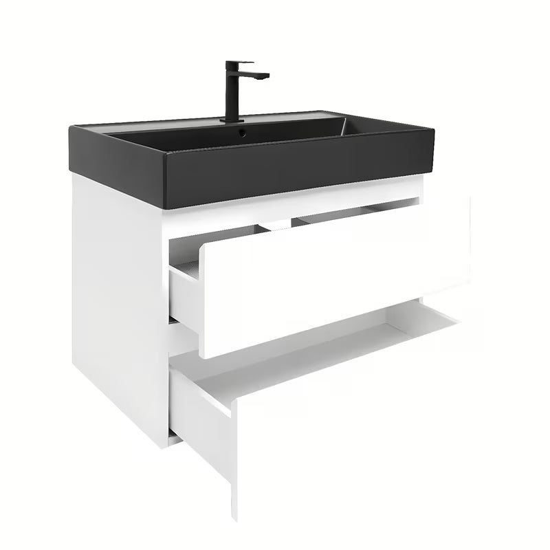 Viseća kupaonski ormarić s keramičkim umivaonikom SAT B-Way 1 u bijelom sjaju